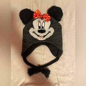 Black & Red Minnie Mouse Kids' Earflap Beanie